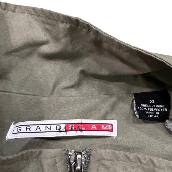 Grand Slam Golf Jacket Size XL Olive Convertible 2in1 Zip Off Half Zip Pullover - Picture 11 of 12